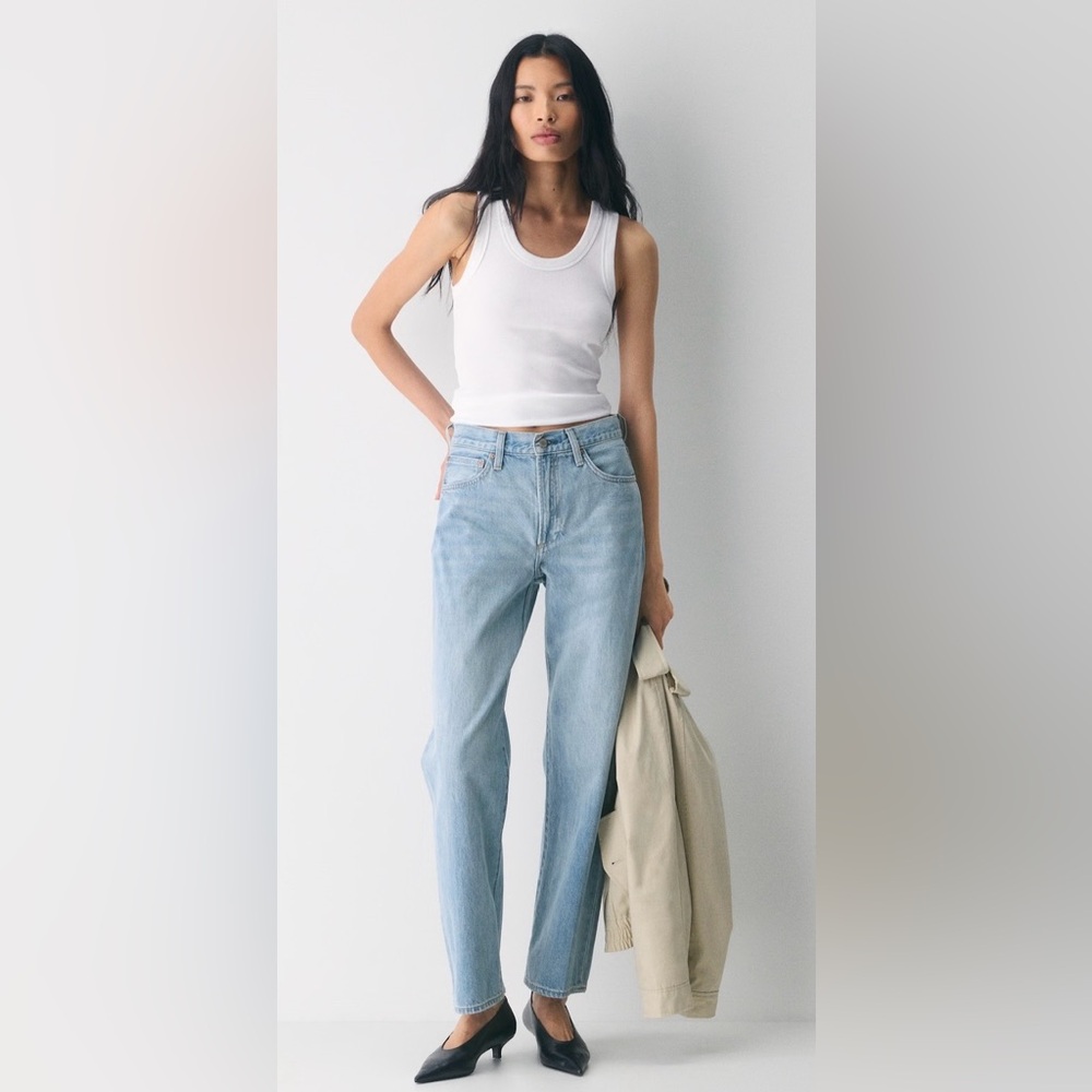 Denim Forum ‘90s Marlo Hi-Rise Baggy Jeans Light Wash Straight Leg 25 Aritzia - Picture 2 of 11